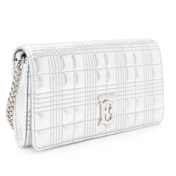 Burberry Metallic Quilted Lambskin TB Lola Wallet on Chain (SHF-22393) - Picture 1 of 16